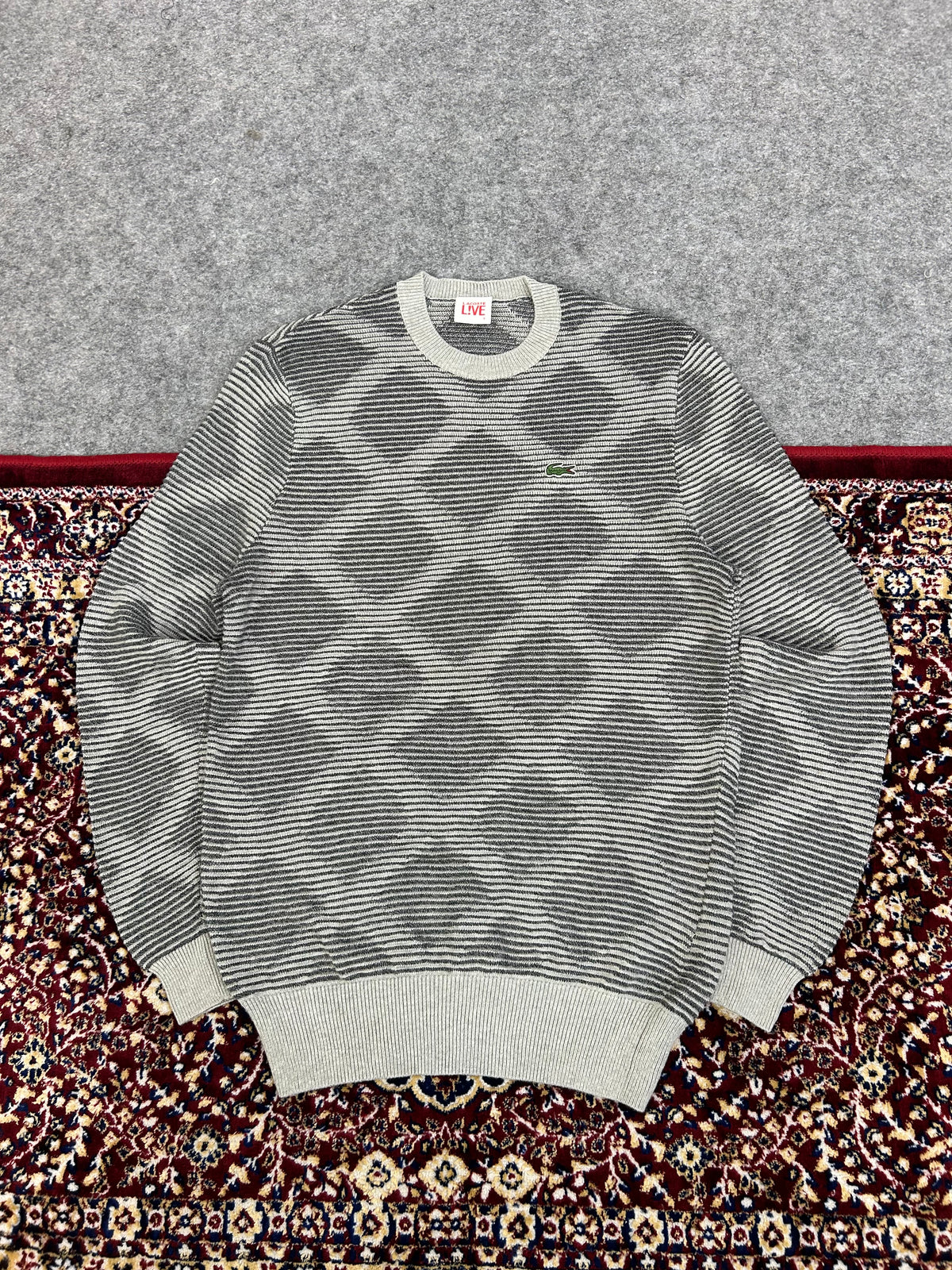 LACOSTE DIAMOND BLOCKED PATTERN SWEATER