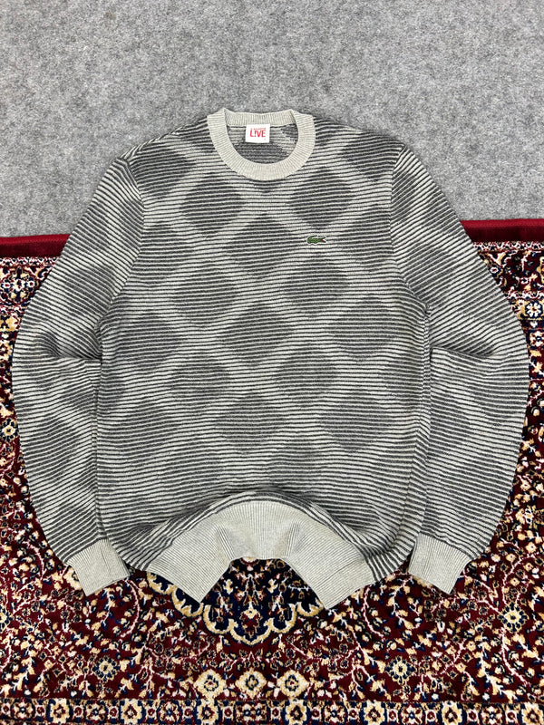 LACOSTE DIAMOND BLOCKED PATTERN SWEATER