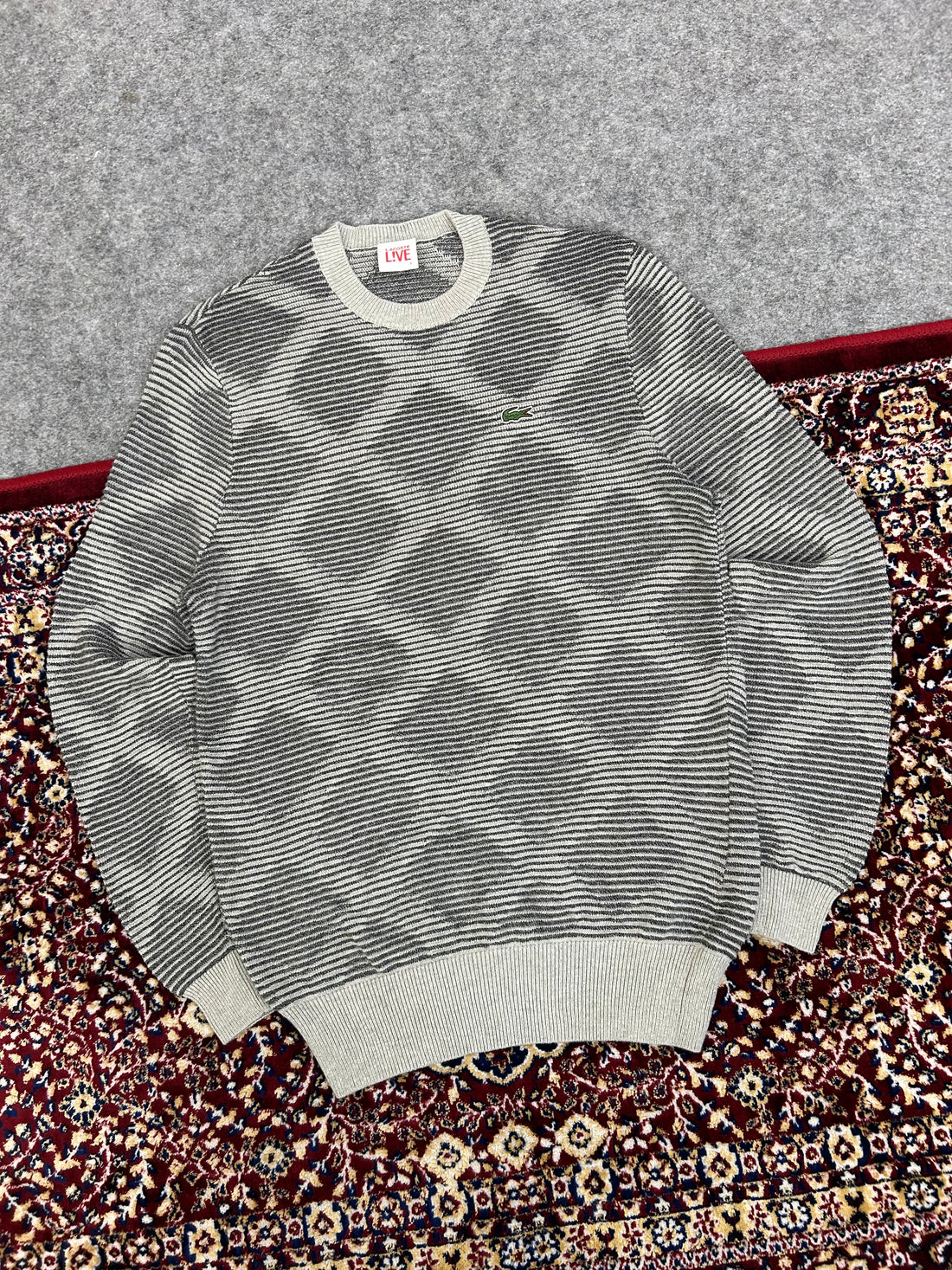 LACOSTE DIAMOND BLOCKED PATTERN SWEATER