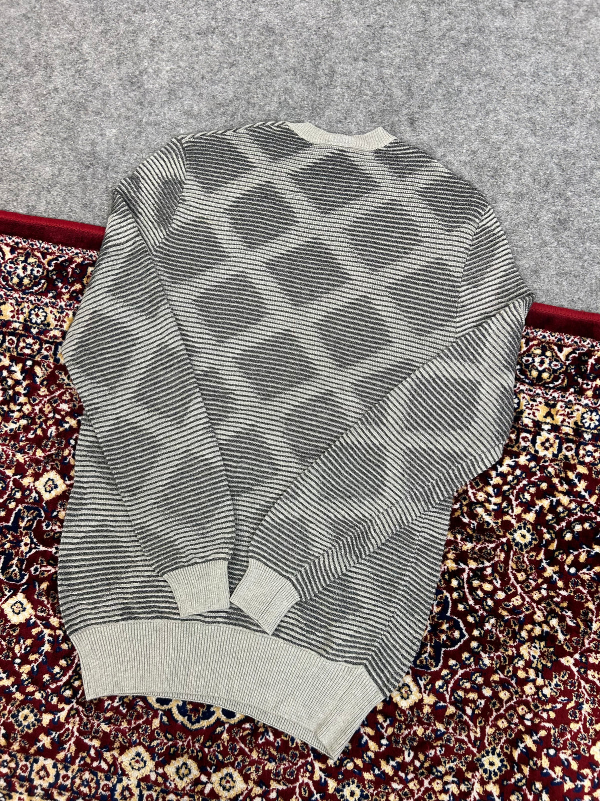 LACOSTE DIAMOND BLOCKED PATTERN SWEATER